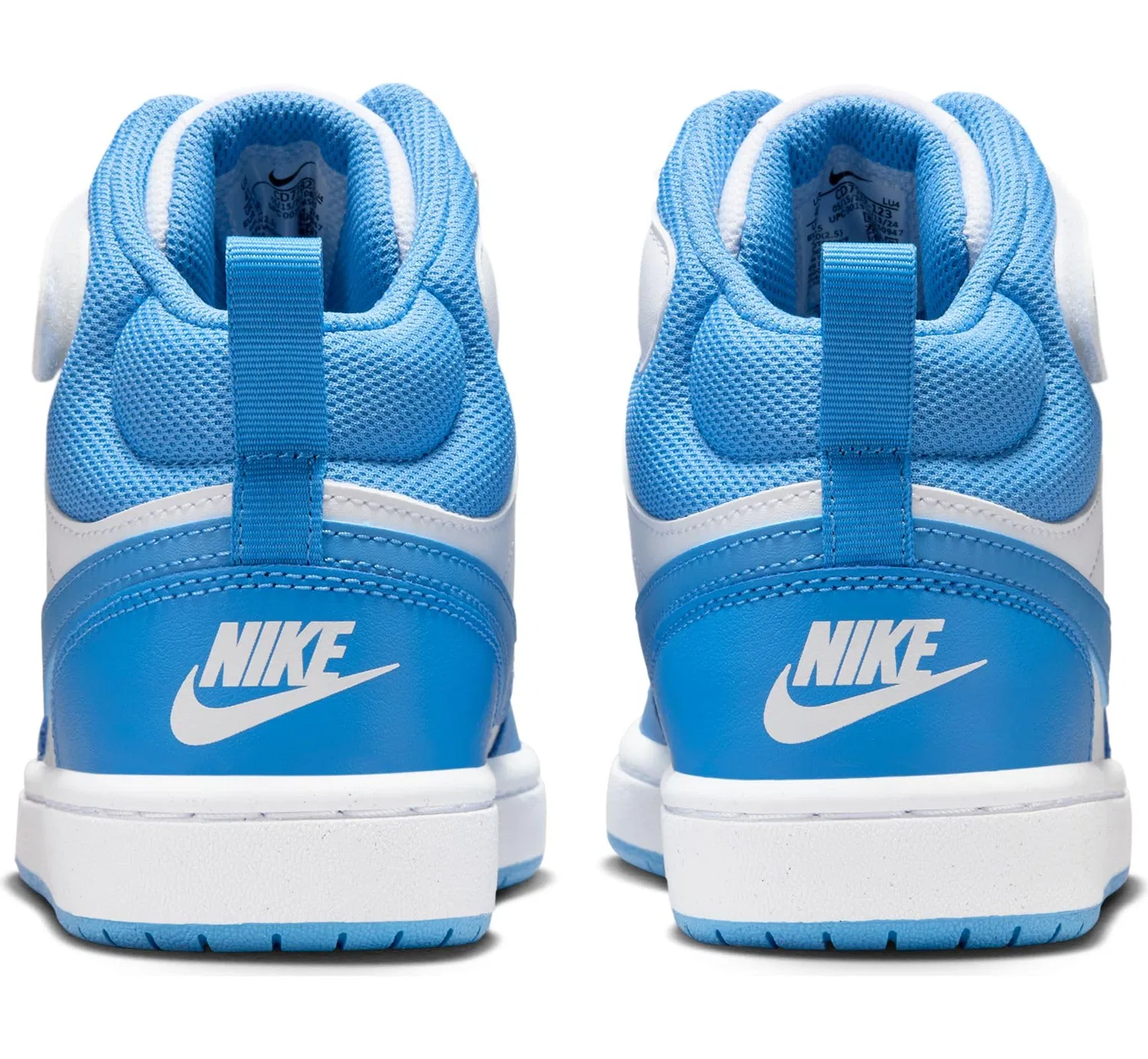 Детские кроссовки для мальчиков с кожаным верхом Court Borough Mid 2 NIKE, White Blue Beyond — фото 3