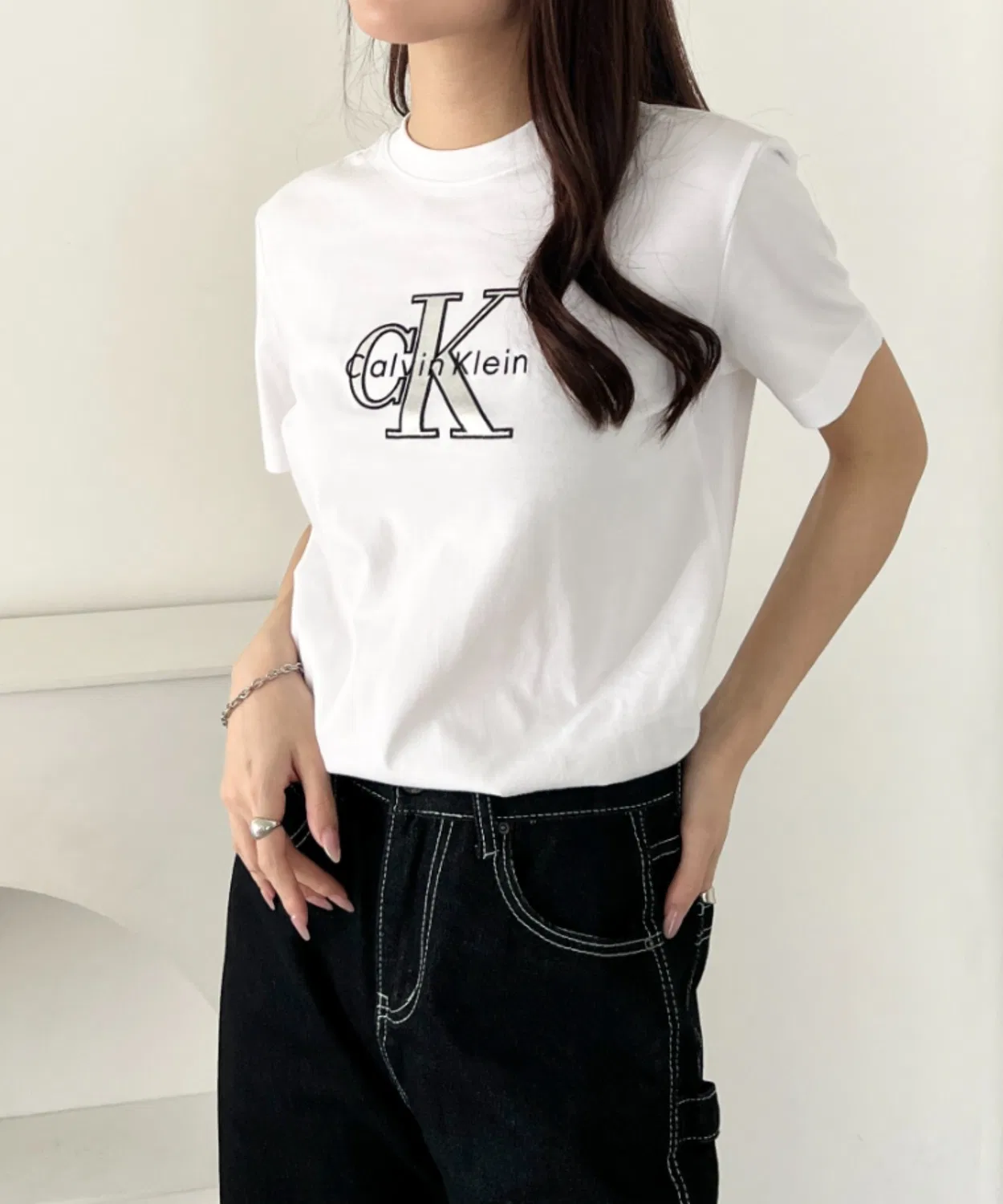 Женская футболка с длинным рукавомCalvin Klein, Винный — фото 3