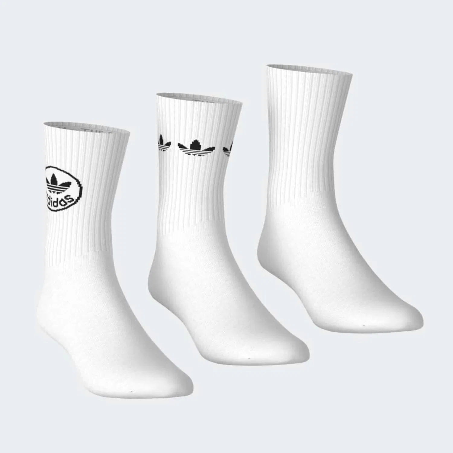 Набор носков с логотипом Trefoil Adidas Originals, White