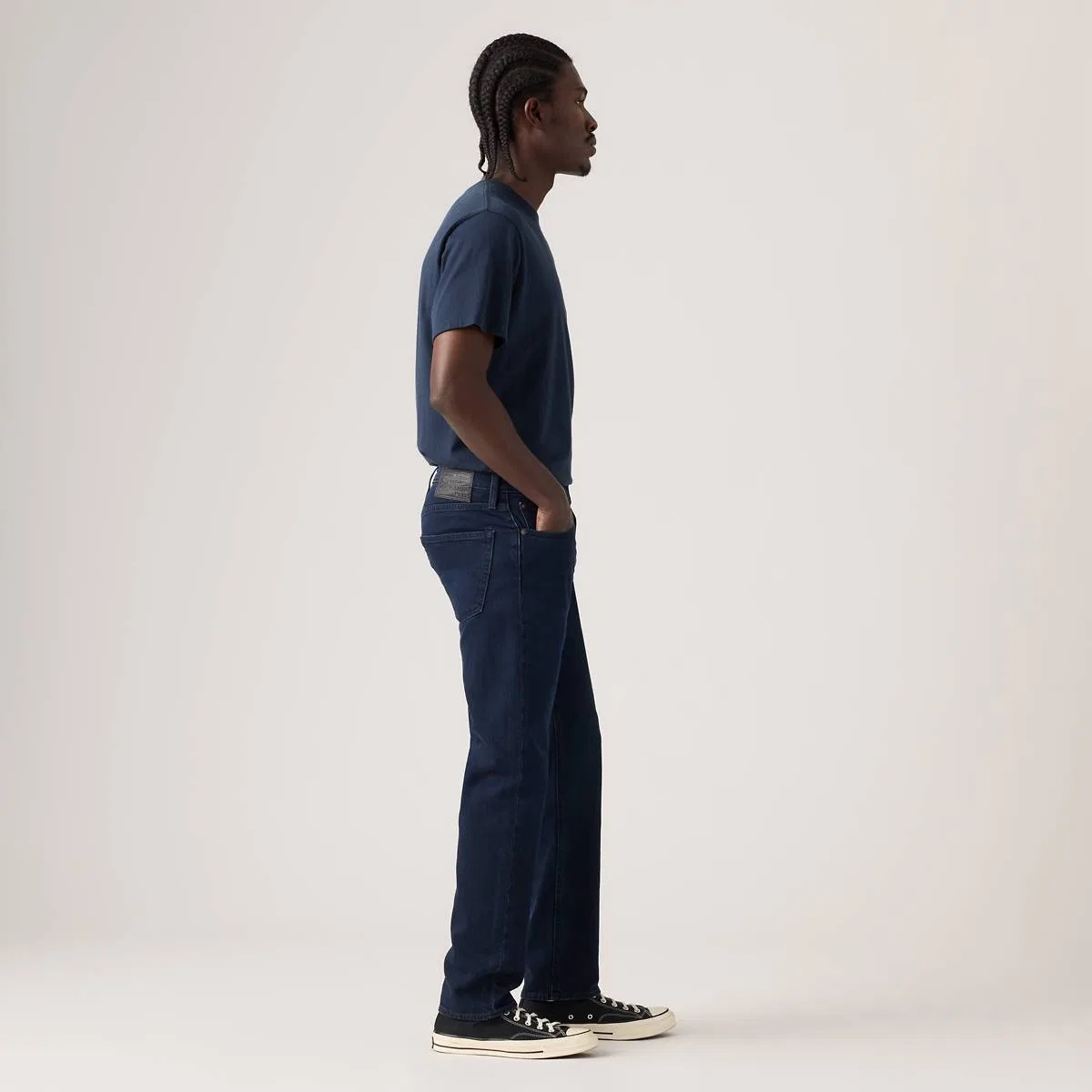 Мужские джинсы 502 зауженного кроя, из натуральной мягкой ткани Levi's, Why So Blue - Blue — фото 4