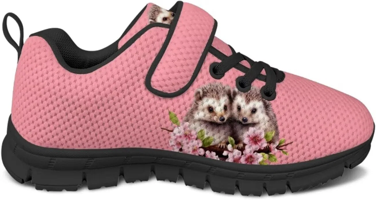 Детские кроссовки для девочек с принтом Cugasmaru, Hedgehog Floral — фото 3