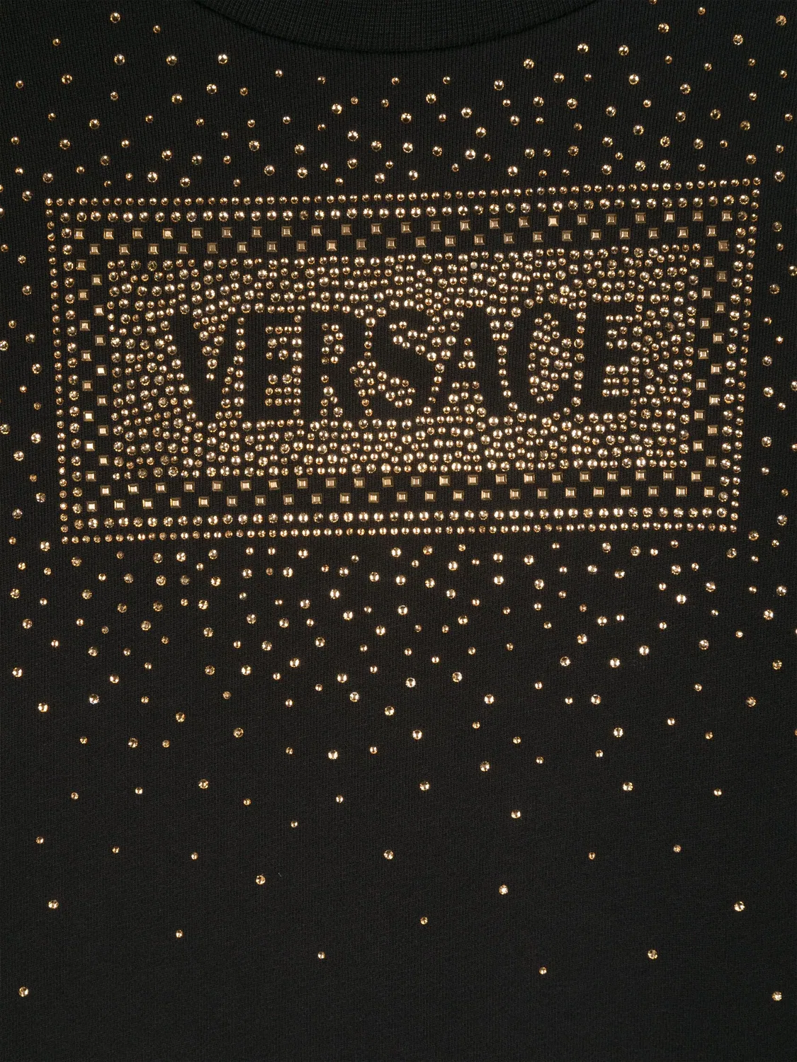Свитшот-платье с логотипом и стразами Versace, черный — фото 2