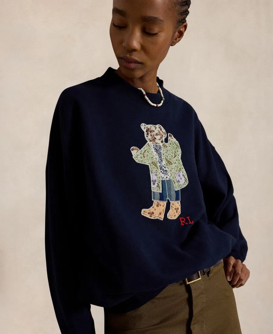 Свитшот с длинным рукавом Patchwork Polo Bear Polo Ralph Lauren, Hunter Navy — фото 3