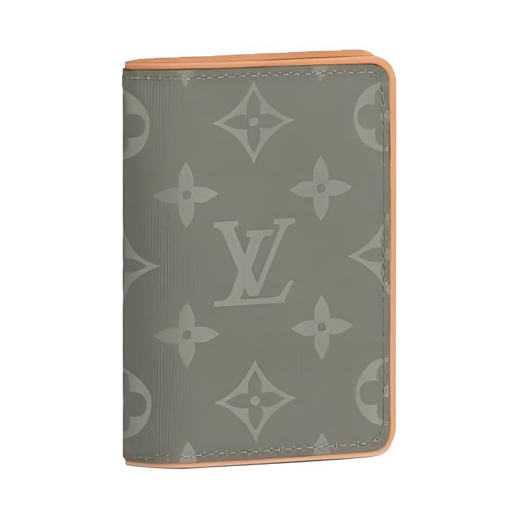 

LOUIS VUITTON Холщовый бумажник мужской серый