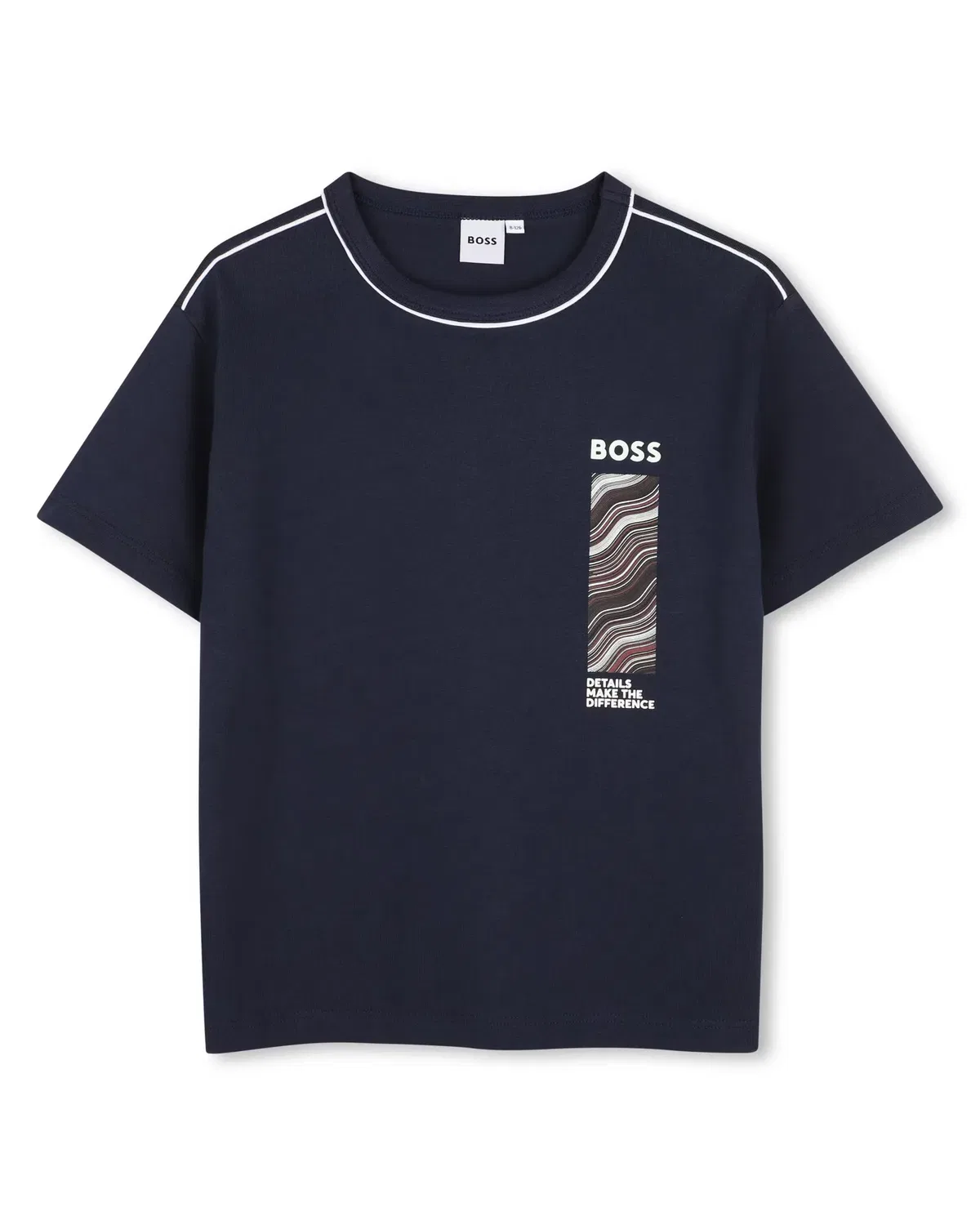Детская футболка для мальчиков с коротким рукавом с принтом BOSS Kidswear, Azul Marino