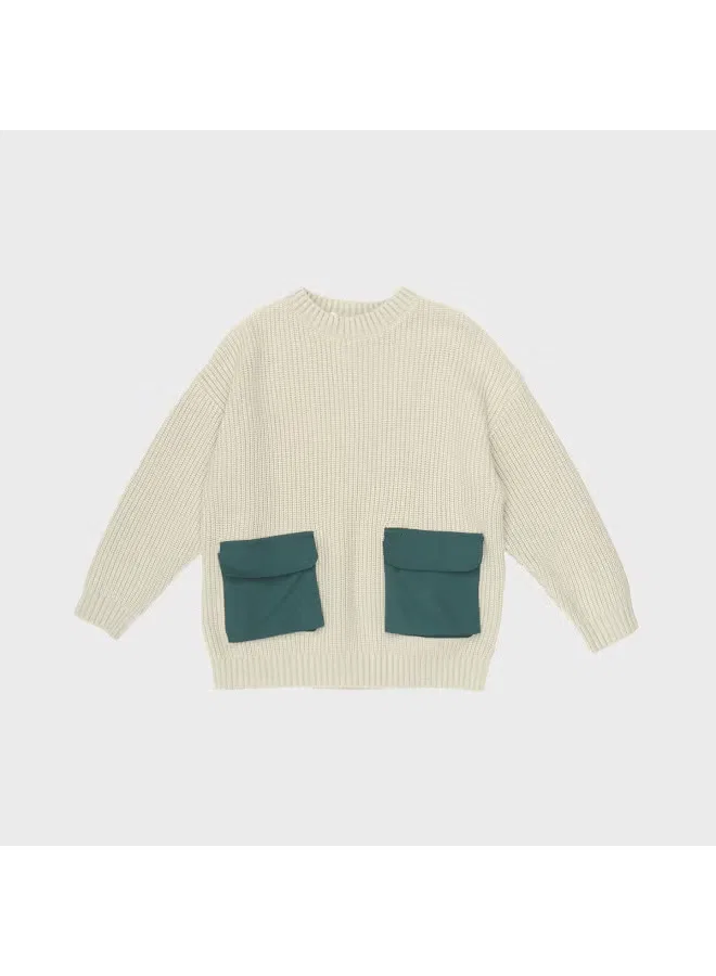 Свитер с длинным рукавом с карманами Zara, светло-зеленый — фото 2