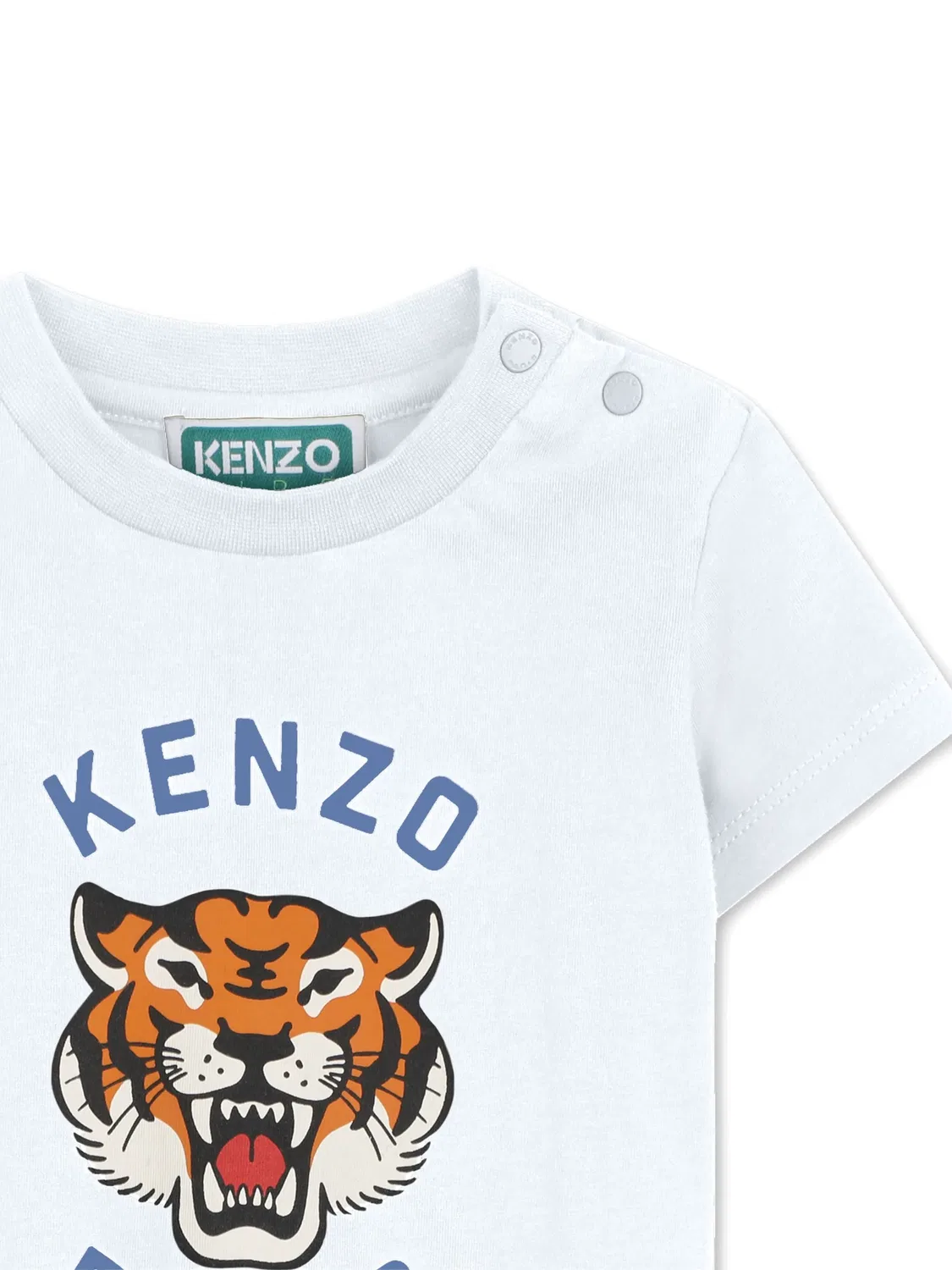 Футболка с принтом Tiger Kenzo Kids, белый — фото 3
