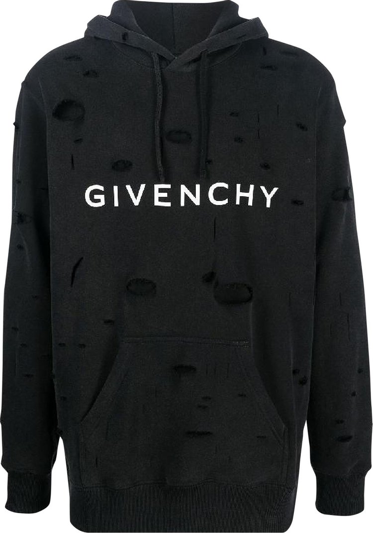 

Худи Givenchy Classic Fit Hole Hoodie 'Black', черный