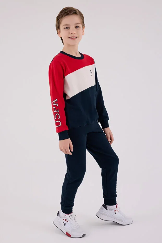 Детский комплект спортивного костюма для мальчиков с принтом U.S. Polo Assn., Navy Blue — фото 3