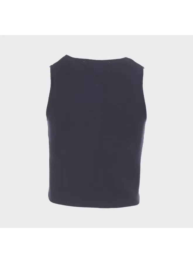 Кардиган вязаный без рукавов Zara, темно-синий — фото 3