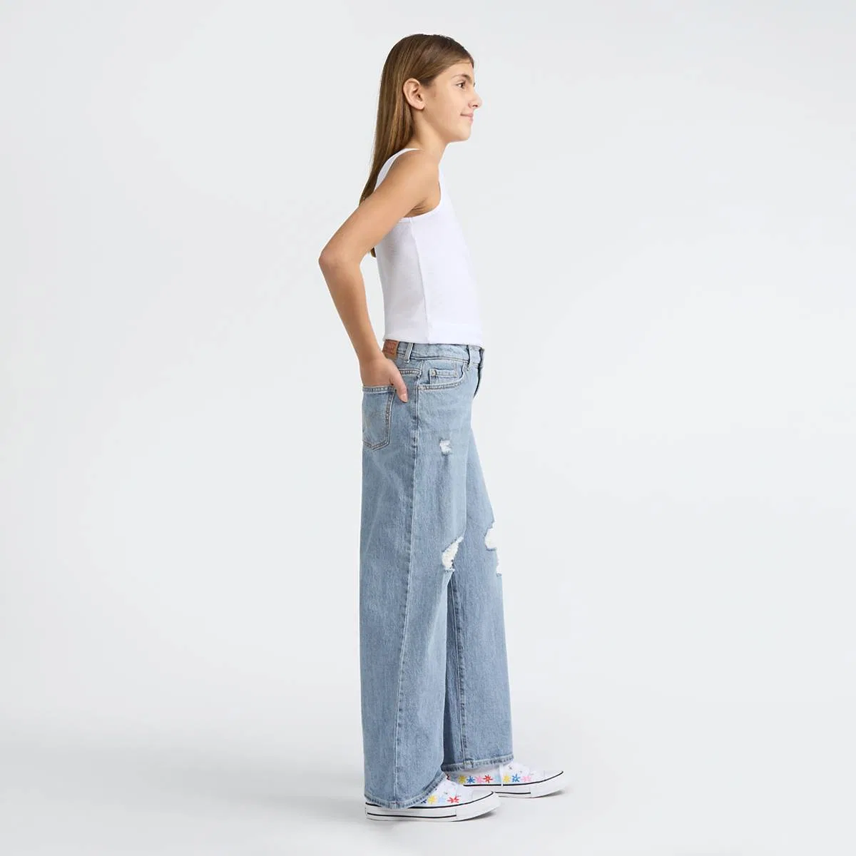 Свободные джинсы с высокой посадкой для девочек 7-16 лет Levi's, Happy Camper - Light Wash — фото 2