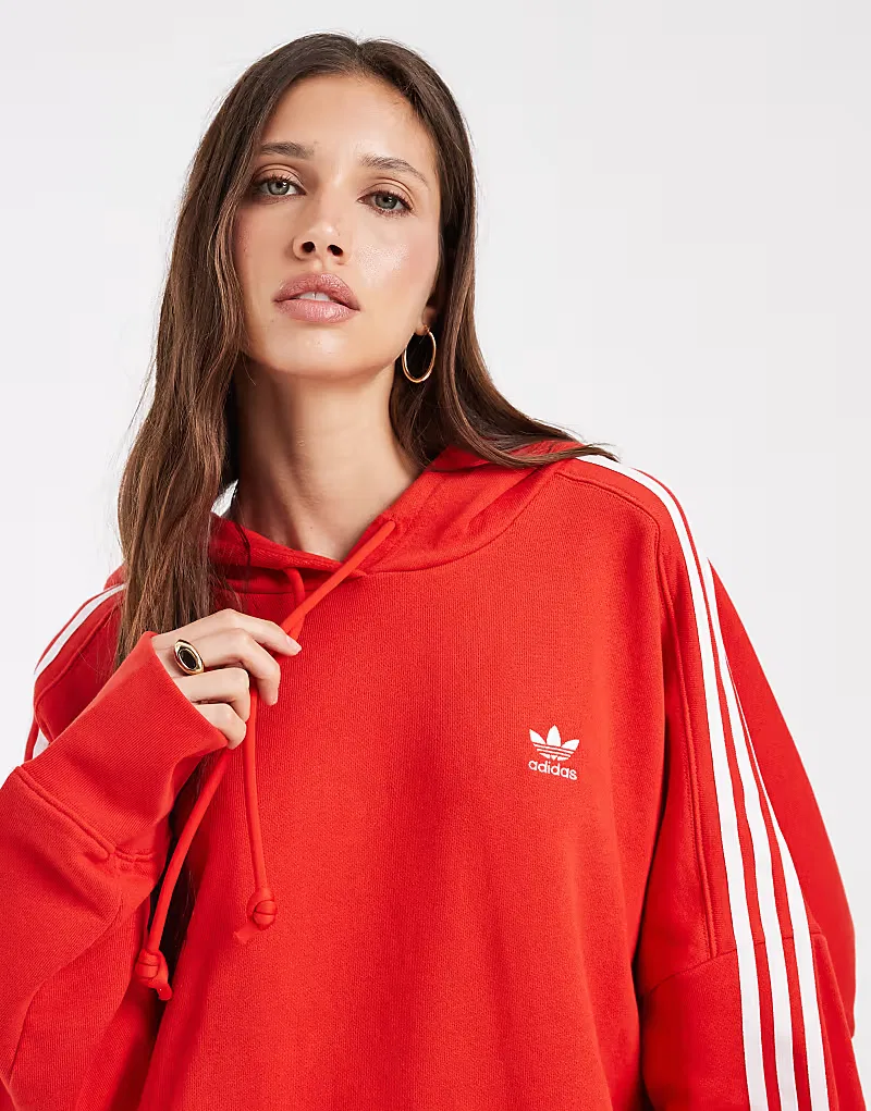 Укороченная толстовка Adidas Originals, красный — фото 3
