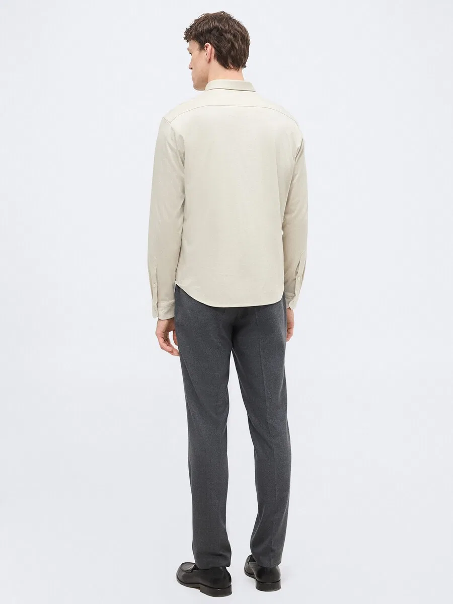 Рубашка BOSS Regular fit Button Up Shirt 'Motion' бежевого цвета — фото 4