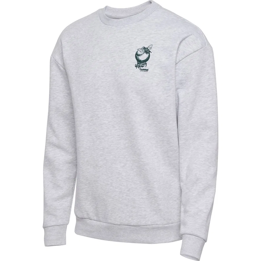 Детский спортивный свитшот с принтом Loose Crew Sweatshirt Hummel, Серый