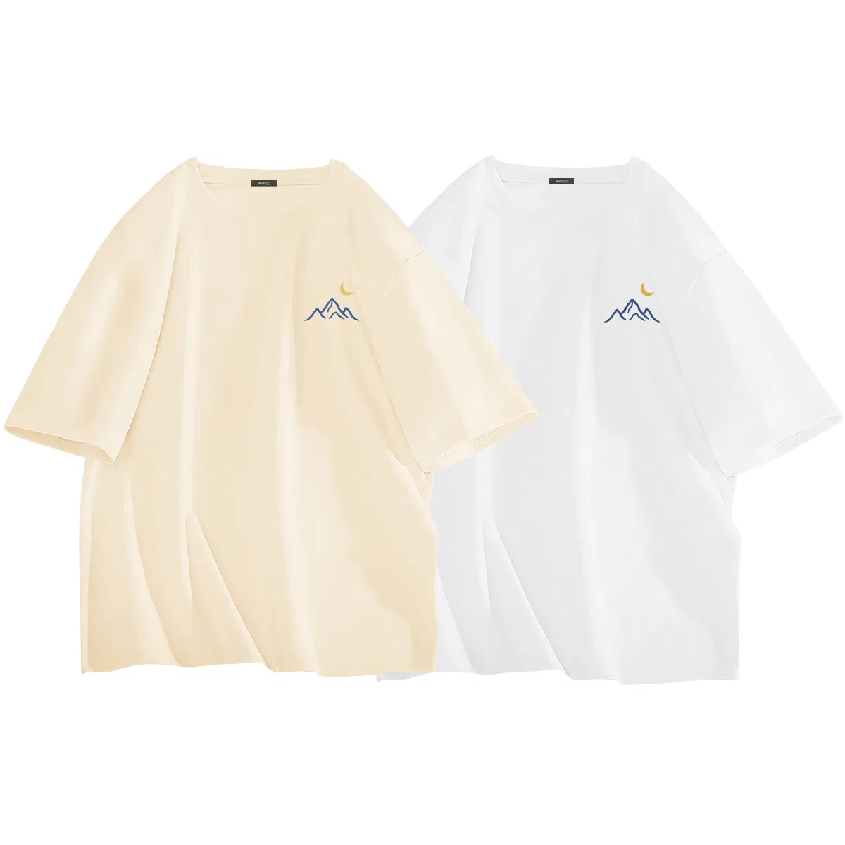 Детская футболка с принтом 2 шт. MINISO, Light Beige + White