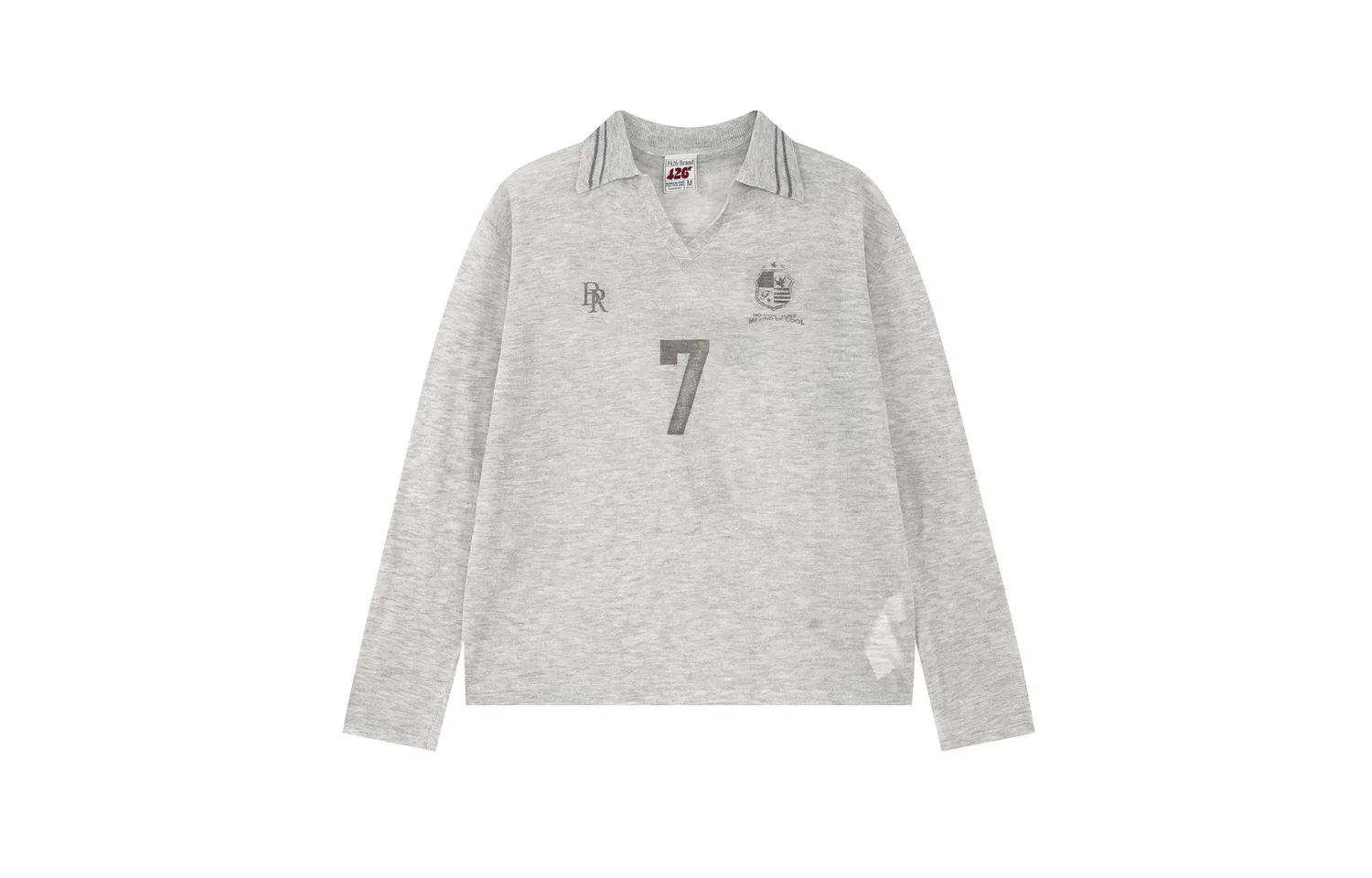 Детская футболка с отложным воротником F426, Light Gray