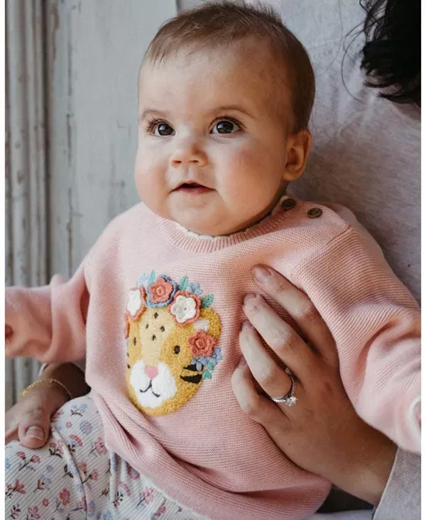 Детский свитер с длинным рукавом Frida Purebaby, Guava Melange — фото 2