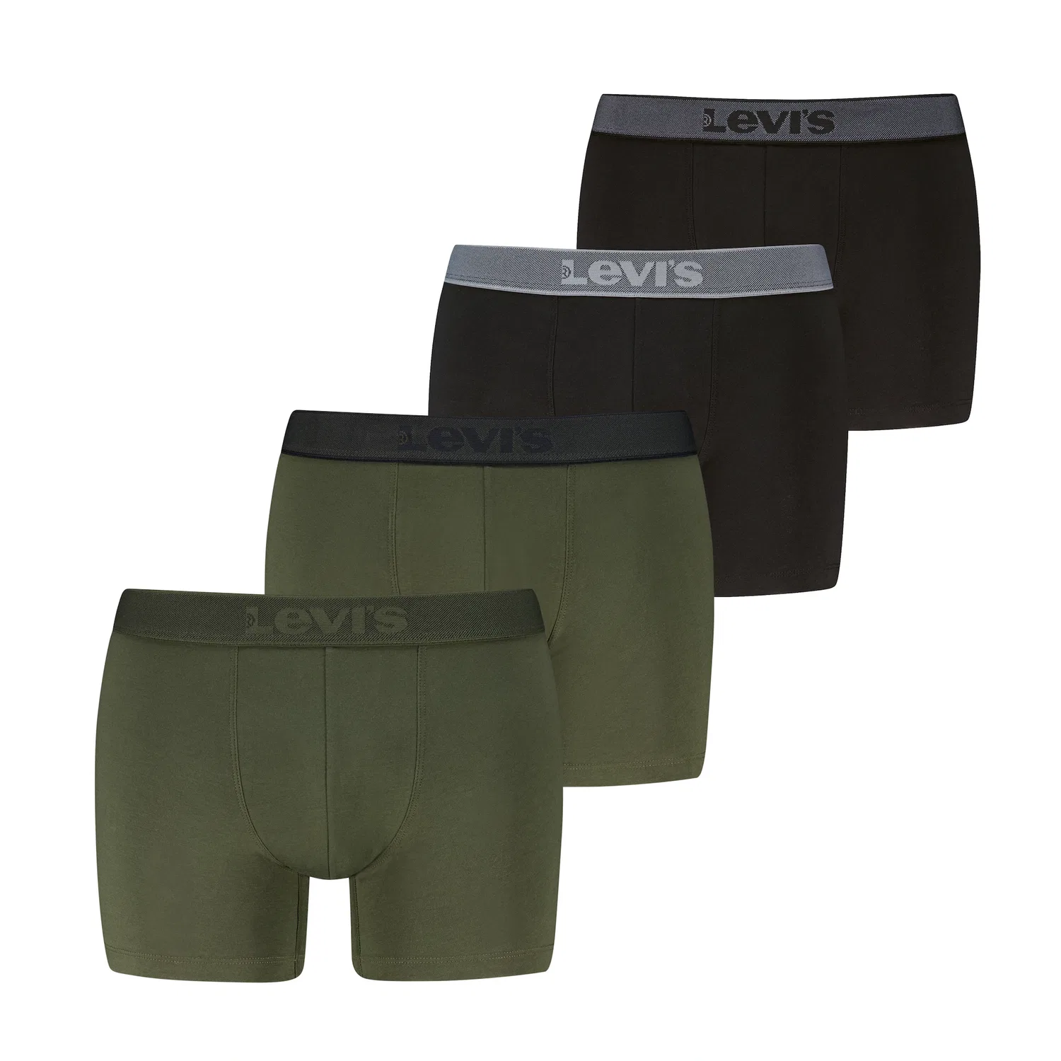 Мужские трусы-боксеры из хлопка с эластаном Levi's, Khaki/Black