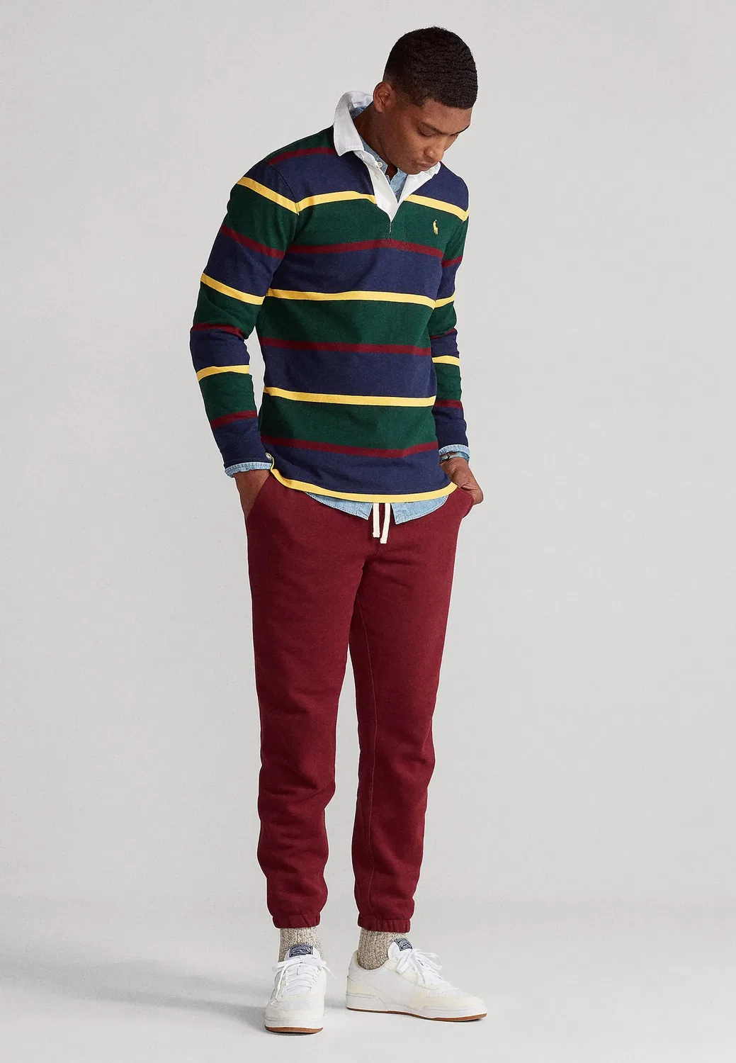 Спортивные штаны из флиса RL - брюки от спортивного костюма Polo Ralph Lauren, Classic Wine — фото 2