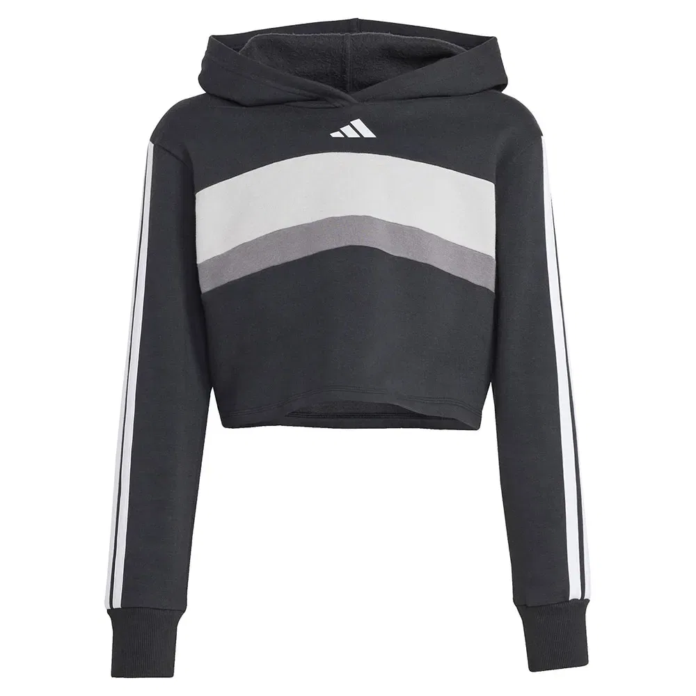 Детский спортивный костюм для девочек из футера Tiberio 3 Stripes Adidas, Black — фото 4