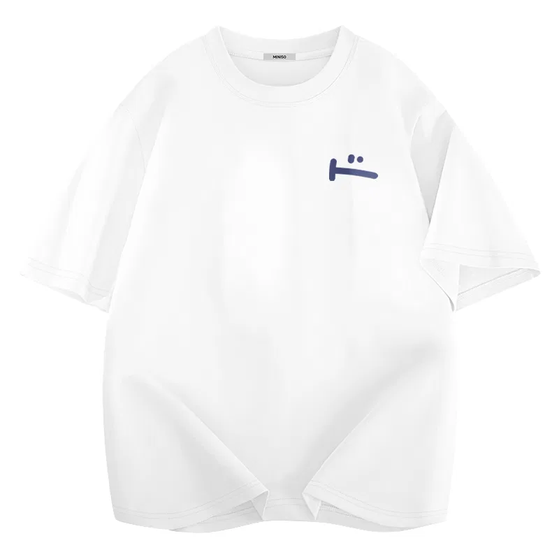 Детская футболка с принтом Blue Mood Chest Logo MINISO, Черный — фото 3