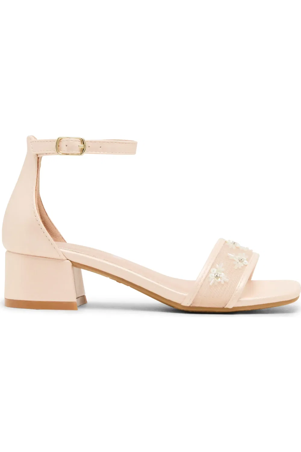 Детские сандалии на каблуке с блестками JAaliyah Steve Madden, Natural — фото 2