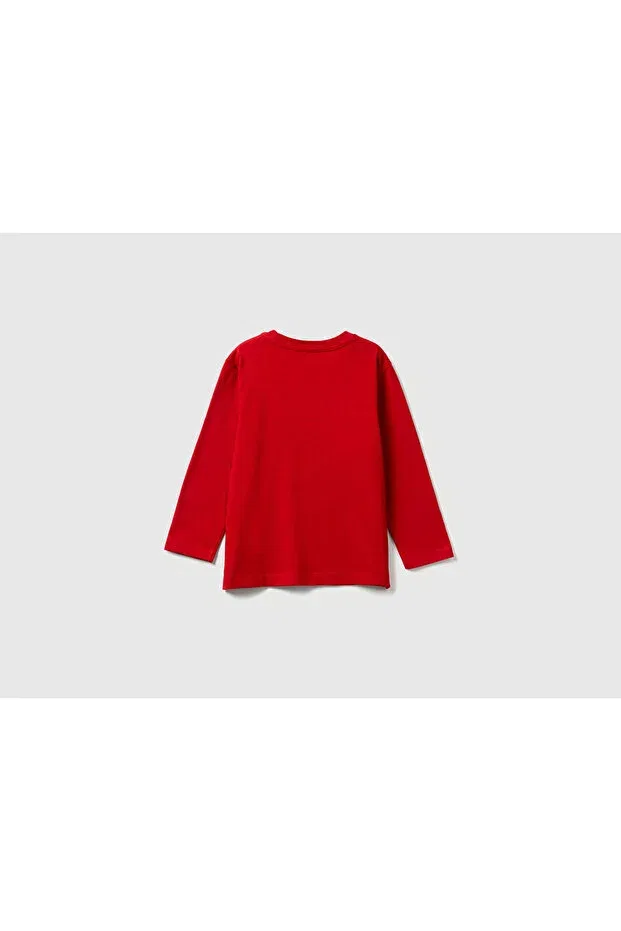 Детский лонгслив для мальчиков с принтом United Colors Of Benetton, Red — фото 2