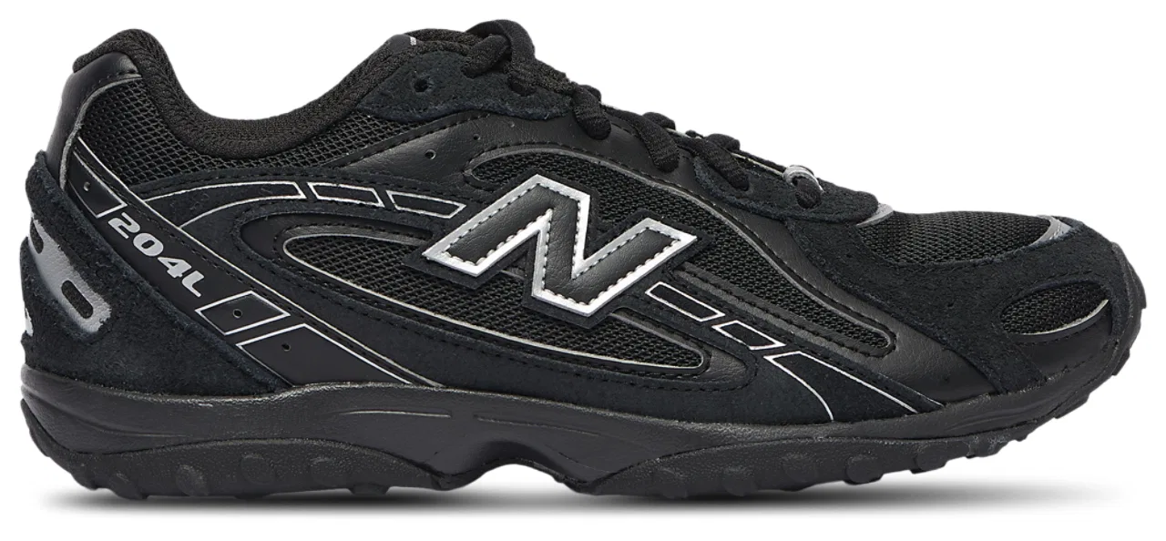 Детские кеды 204L New Balance, цвет Black/Metallic Silver