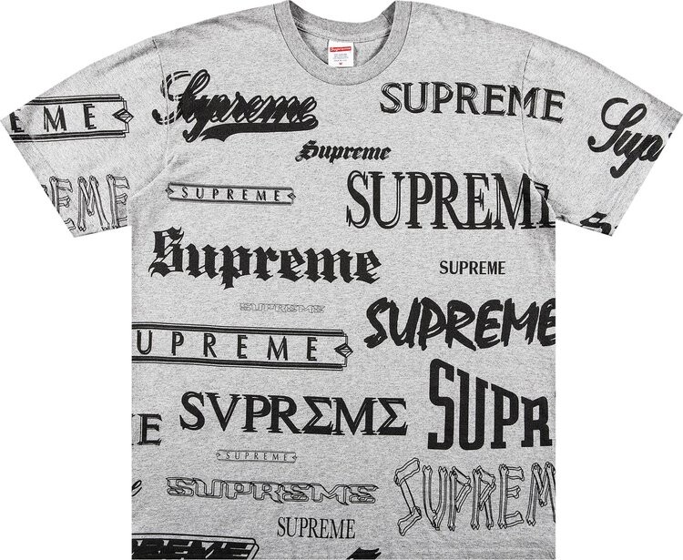 

Футболка Supreme Multi Logo Tee 'Heather Grey', серый