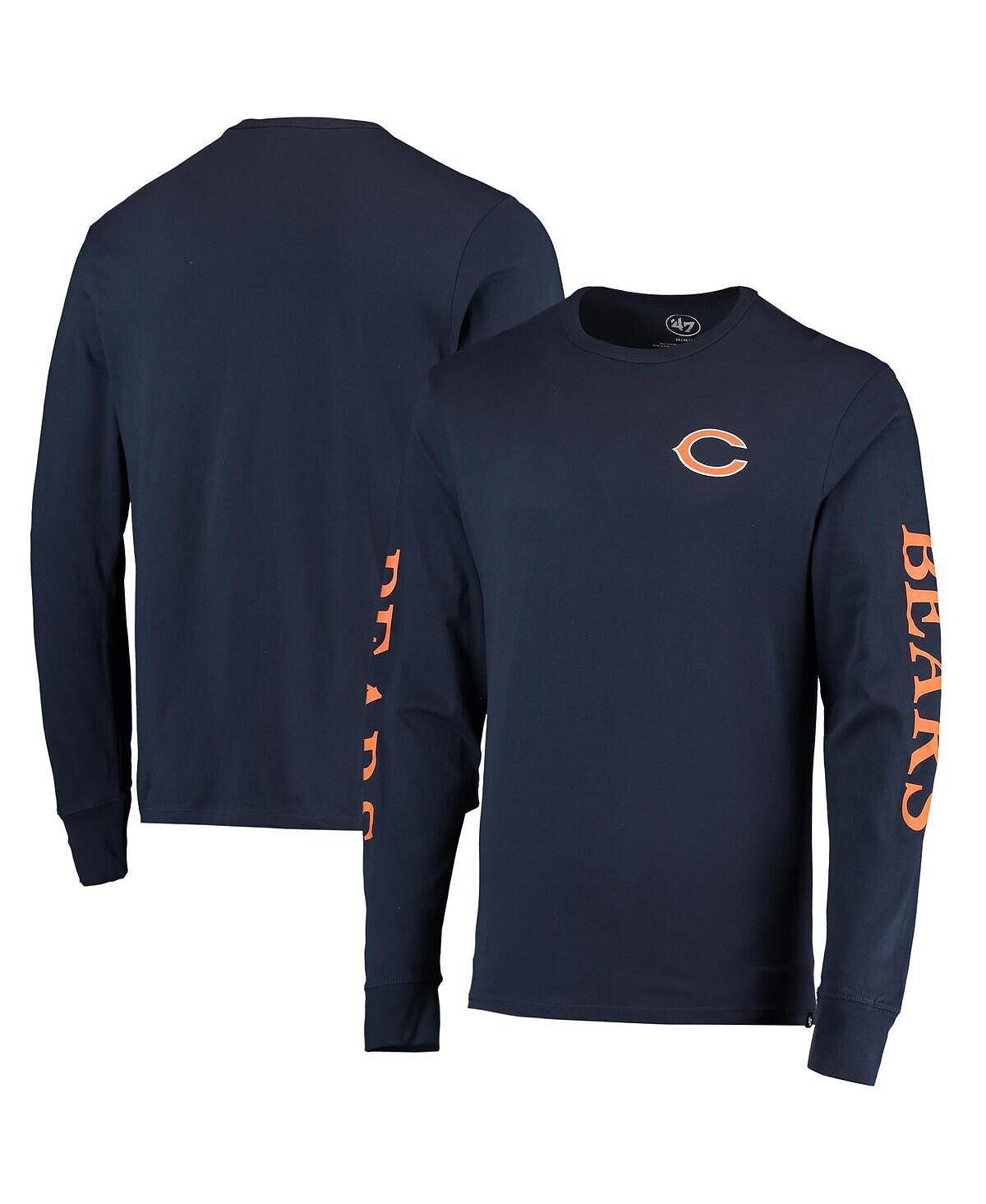 

Мужская темно-синяя футболка с длинным рукавом chicago bears franklin '47 Brand, синий