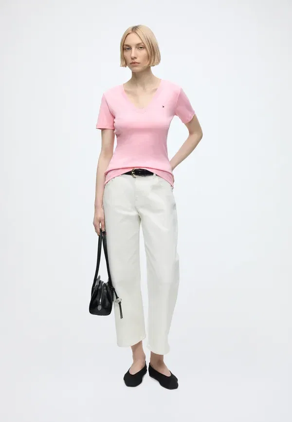 Футболка с V-образным вырезом Slim cody Tommy Hilfiger, Classic Pink, розовый — фото 2