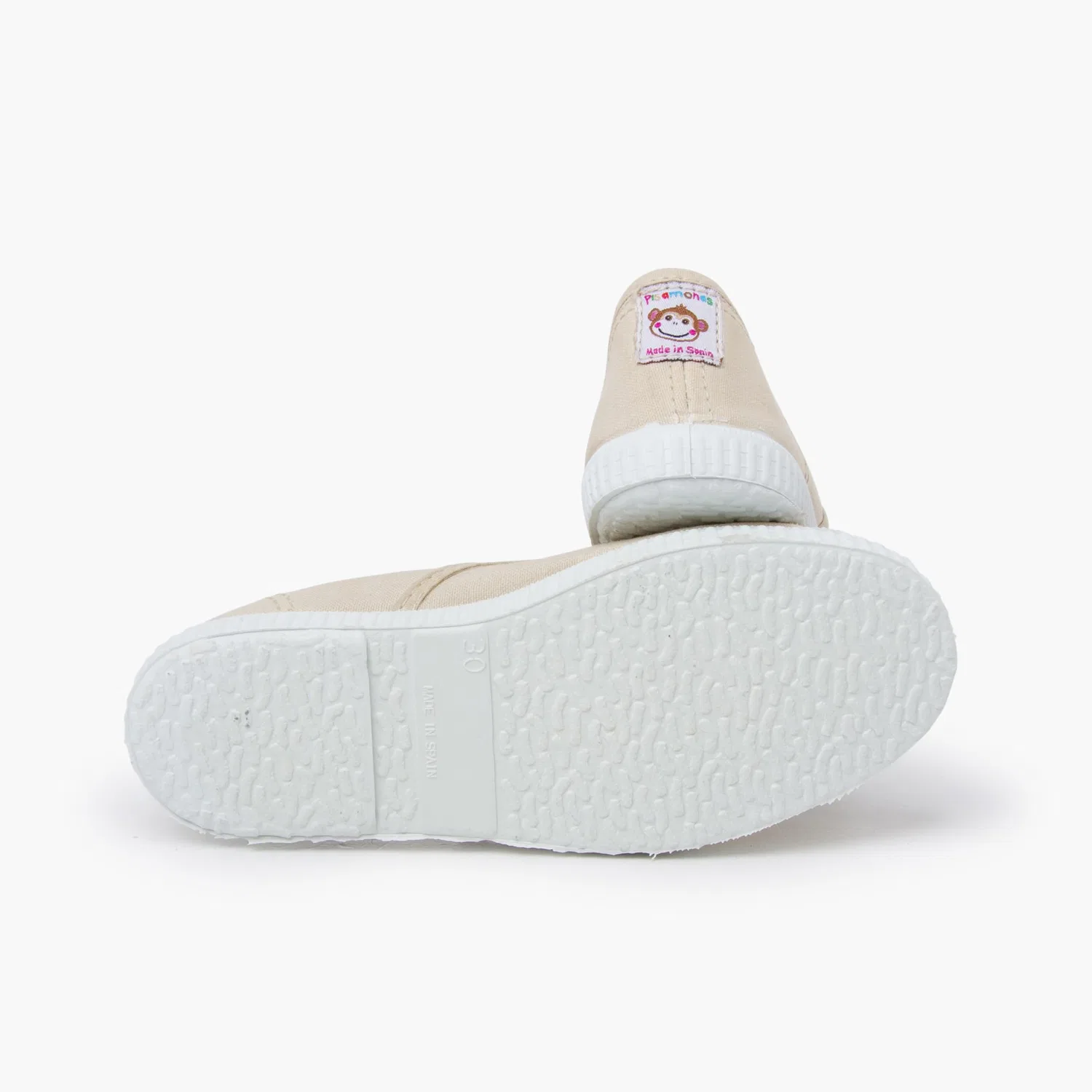 Детские кеды без шнуровки Pisamonas No-lace Rubber Toe Canvas Shoes, Oats — фото 4