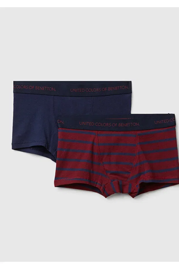 Детские шорты для мальчиков с полосками United Colors Of Benetton, Navy Blue-Burgundy