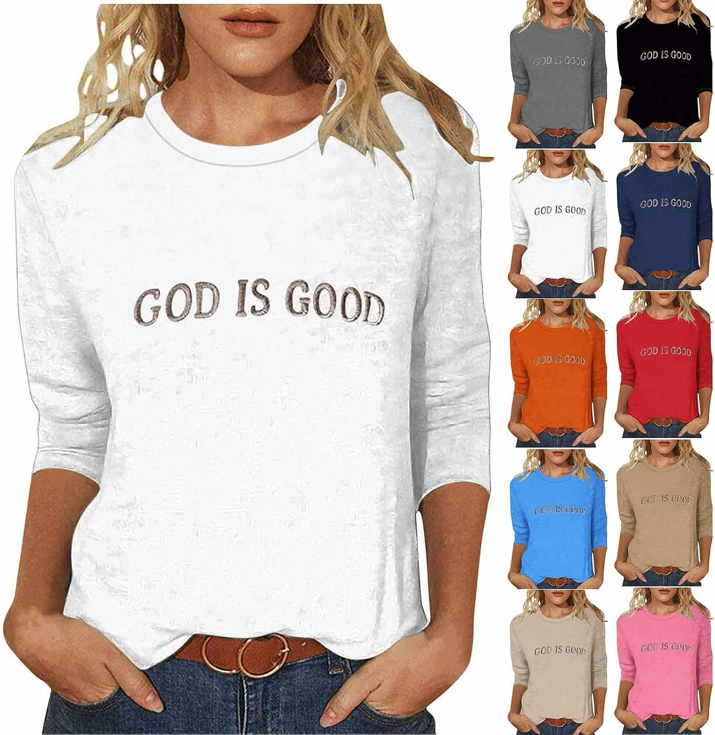 Женская футболка с длинным рукавом God is Good, белый