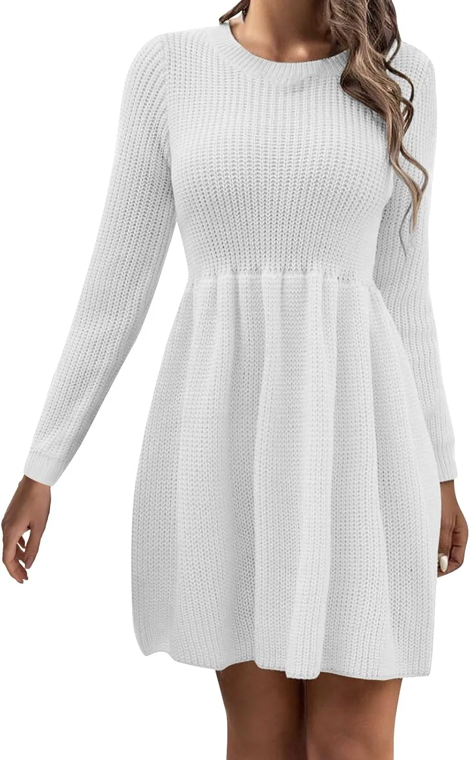 Женское платье-туника из футера A-Line Babydoll, белый