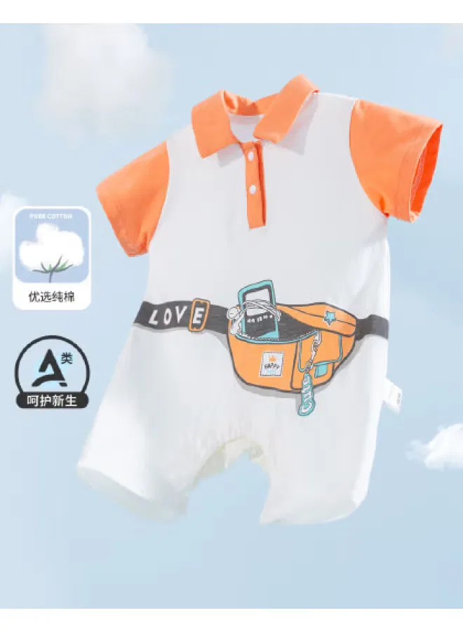 Боди-комбинезон с коротким рукавом и мультяшным принтом Bornbay, оранжевый