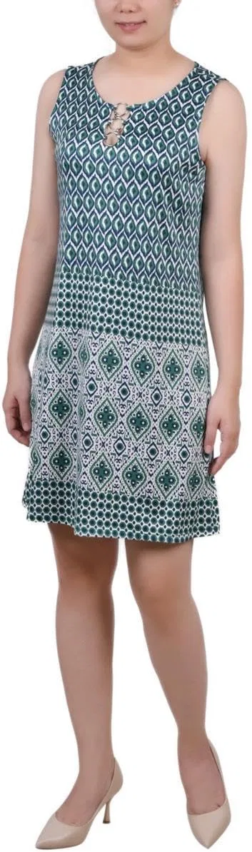 Женское платье без рукавов с кольцами NY Collection, Green Birdeye