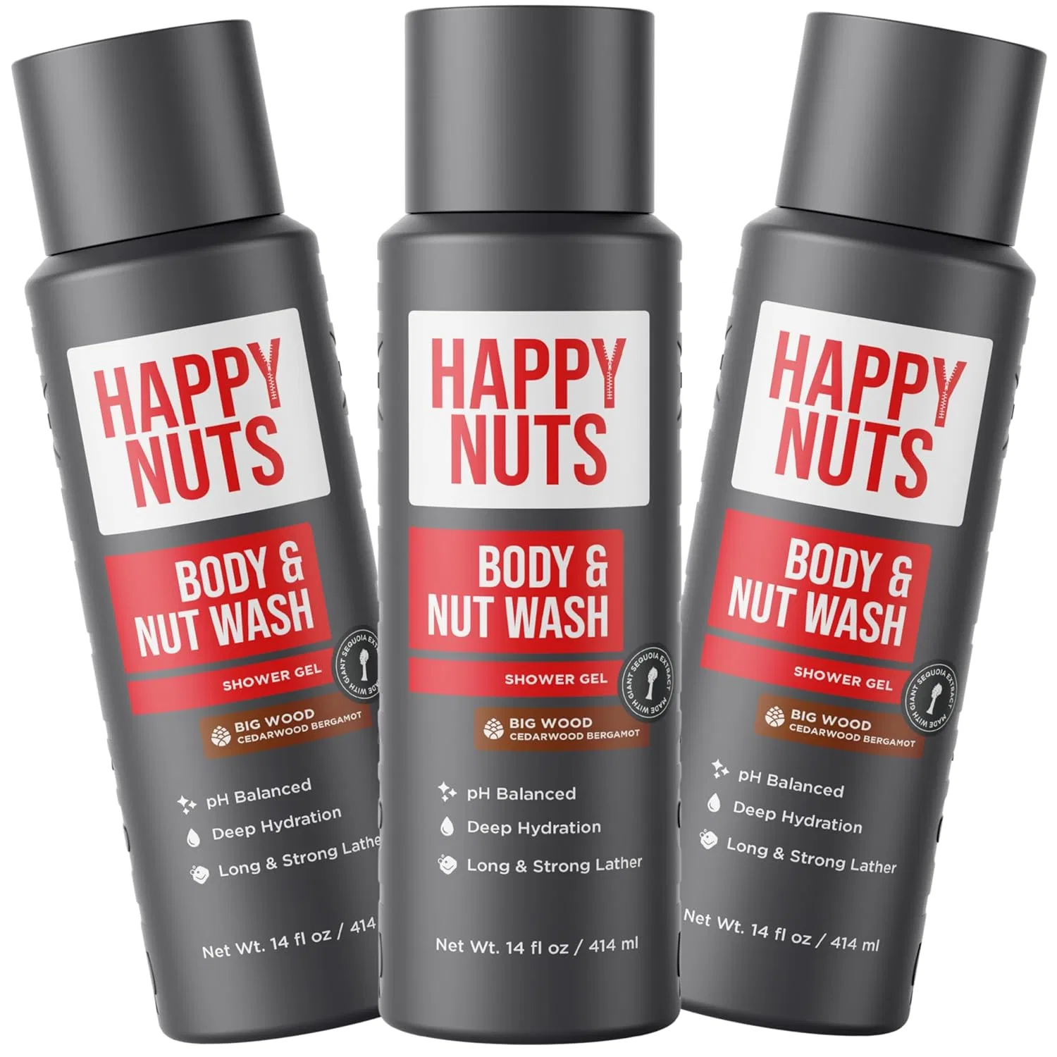 Мужской гель для душа Big Wood, HAPPY NUTS, сандаловое дерево, 1.45 кг