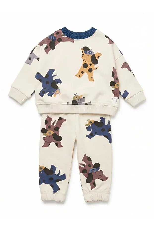 Детский комплект спортивного костюма с принтом Parande tracksuit set Joriens Little, Multicolor