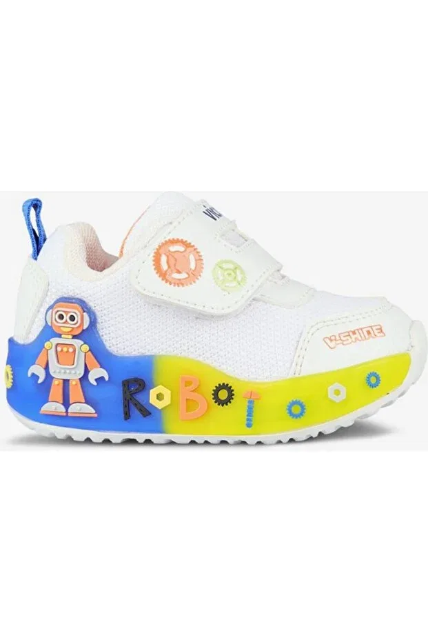Детские кроссовки для девочек с липучкой Feti lighted white casual shoes Vicco, White