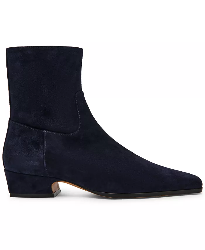 Женские замшевые ботильоны на квадратном каблуке Steve Madden, синий — фото 2