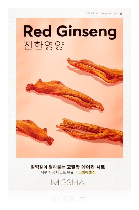 

Льняная маска с увлажняющим и оздоравливающим эффектом Missha Airy Fit Red Ginseng