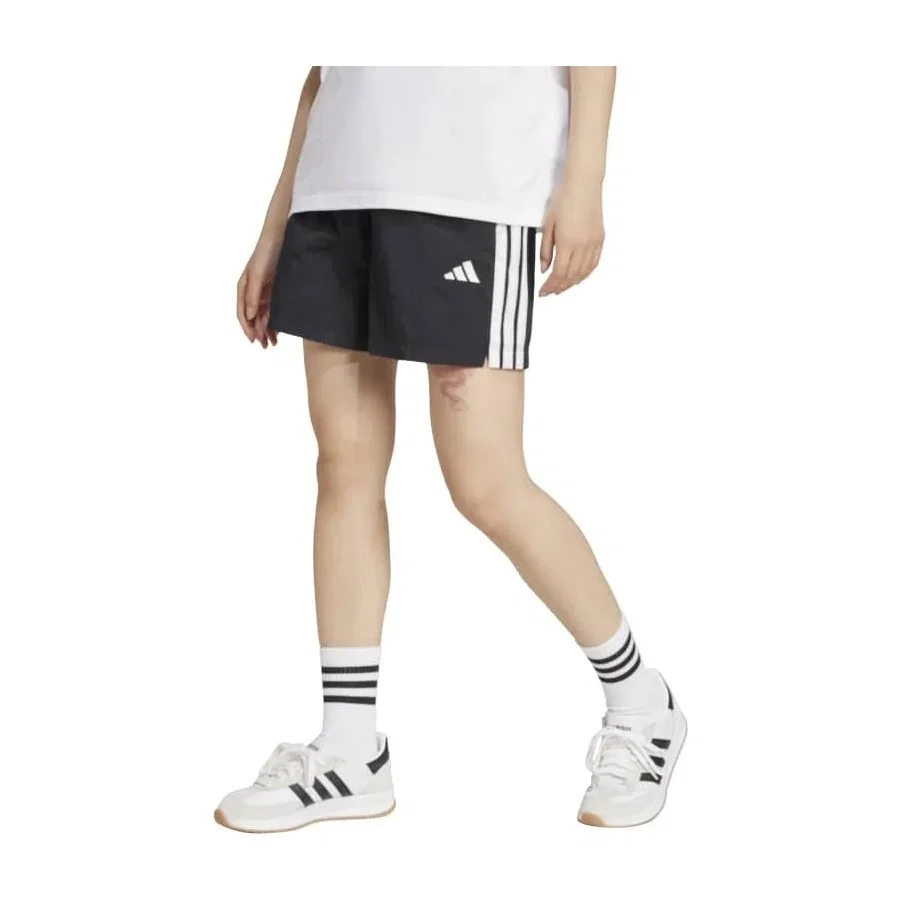 Шорты с высокой посадкой и эластичным поясом adidas W 3s Wv Sho, Черный — фото 2