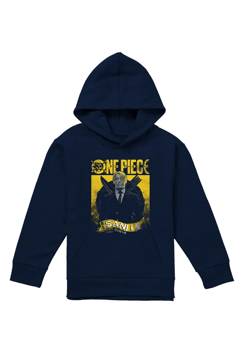 Детский свитшот-худи с портретом Sanji, One Piece, Navy