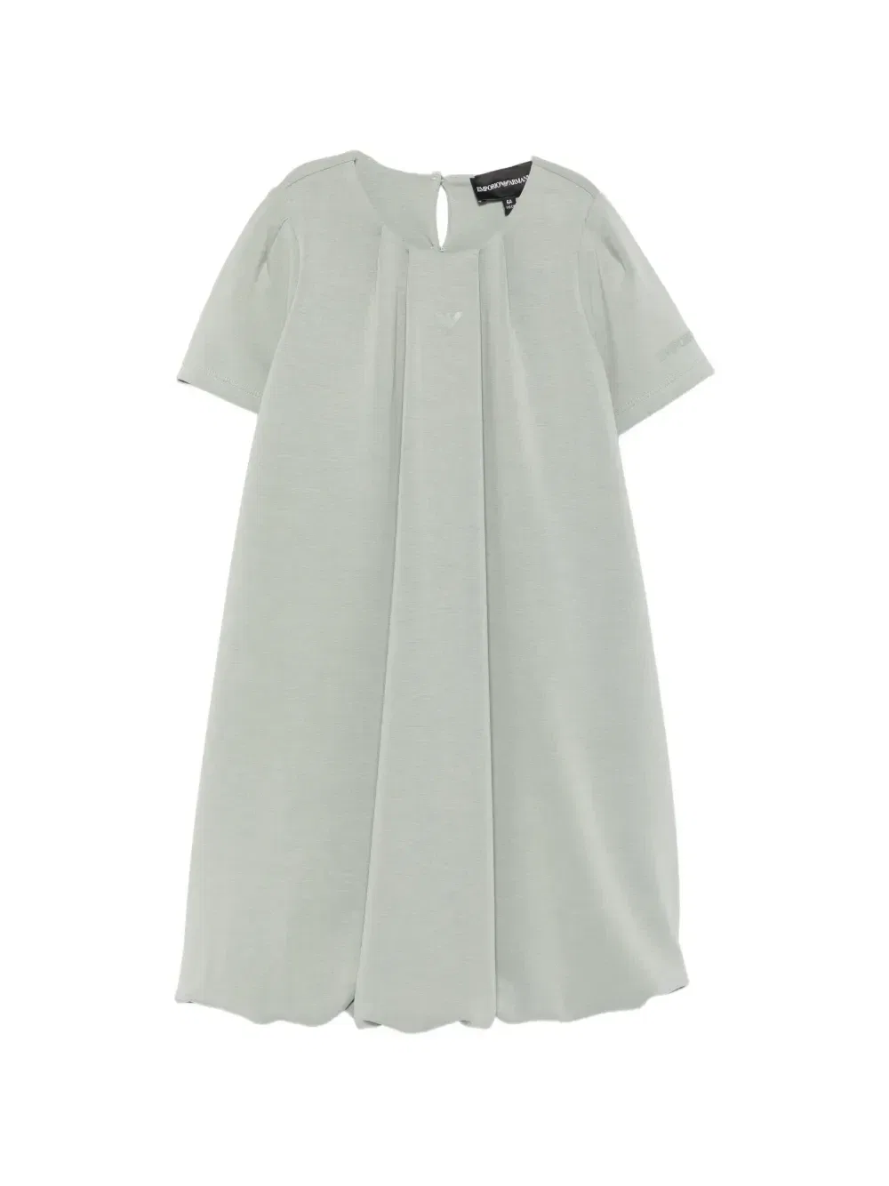 Плиссированное платье с логотипом-нашивкой Emporio Armani Kids, зеленый
