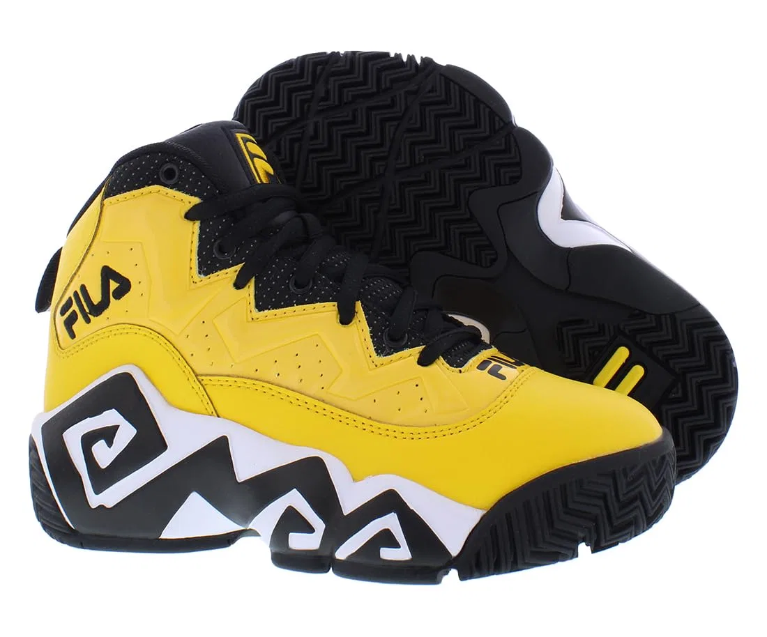 Детский кроссовок для мальчиков и девочек с принтом Kid's Fila Mb Fila, Yellow Black — фото 2