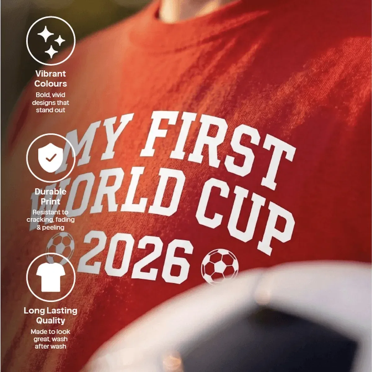 Футболка с принтом England Football красная I Love Fancy Dress, Red — фото 4