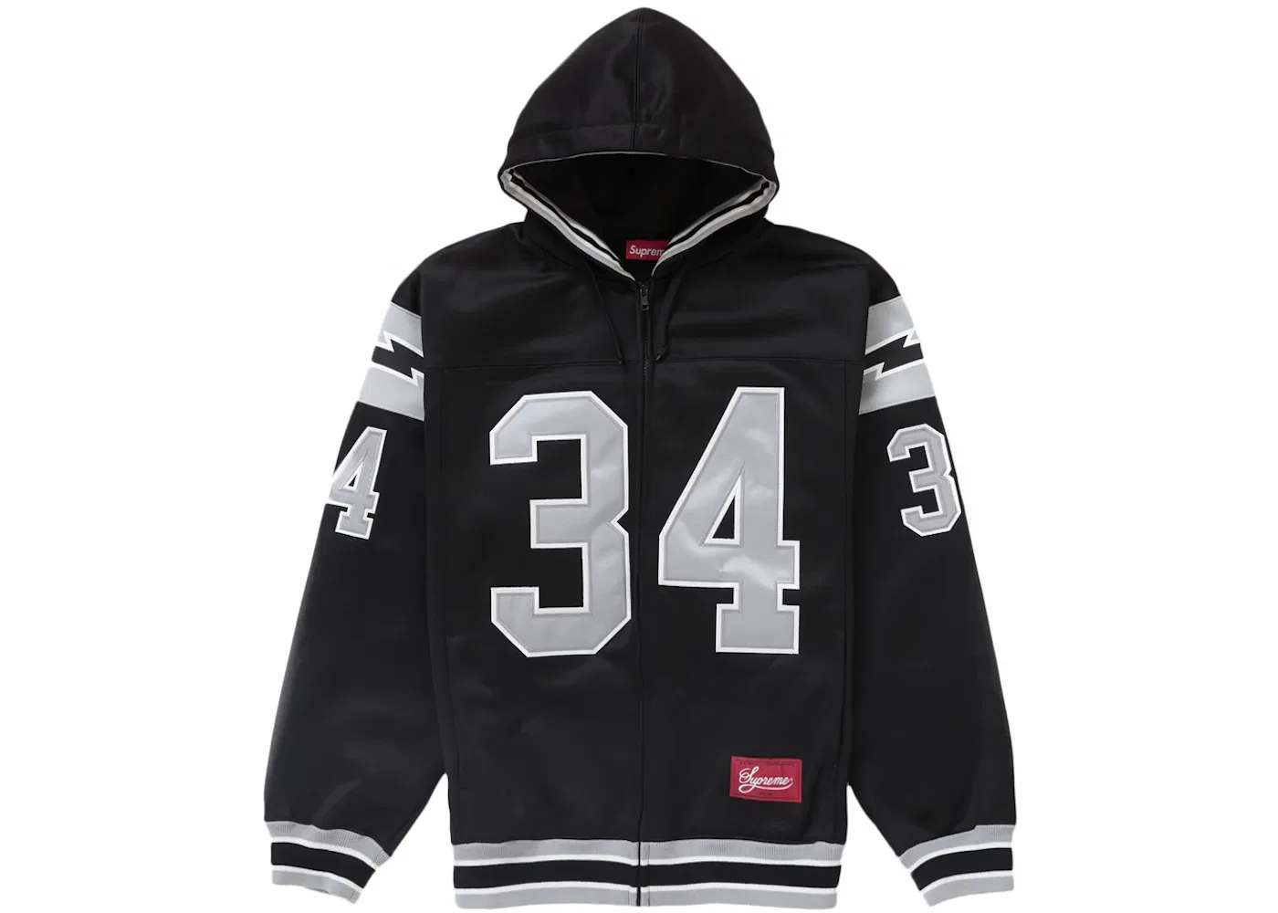 Мужская худи на молнии с принтом Supreme, Black
