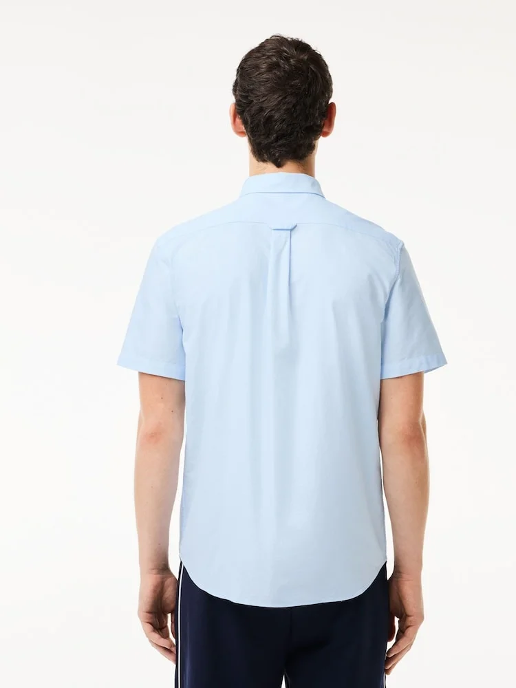 Оксфордская рубашка с короткими рукавами Lacoste, синий — фото 3