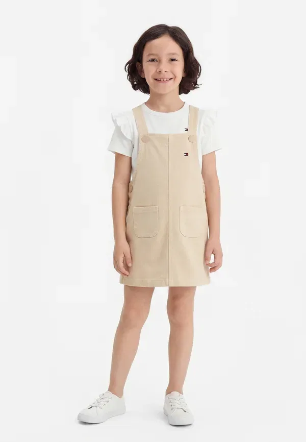 Джинсовое платье из хлопка Dress set Tommy Hilfiger, beige, бежевый